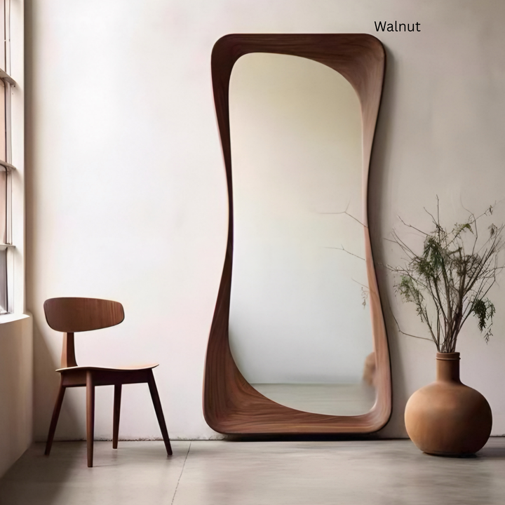 WYNDO Modern Walnut Full Length Mirror