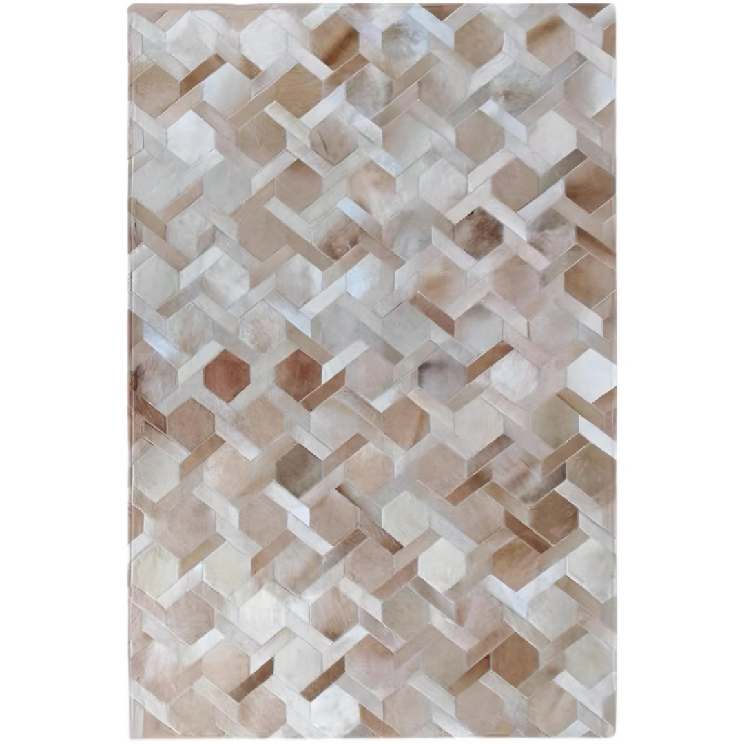MIRALETH Modern Cowhide Leather Rug - Cassa Haus Singapore