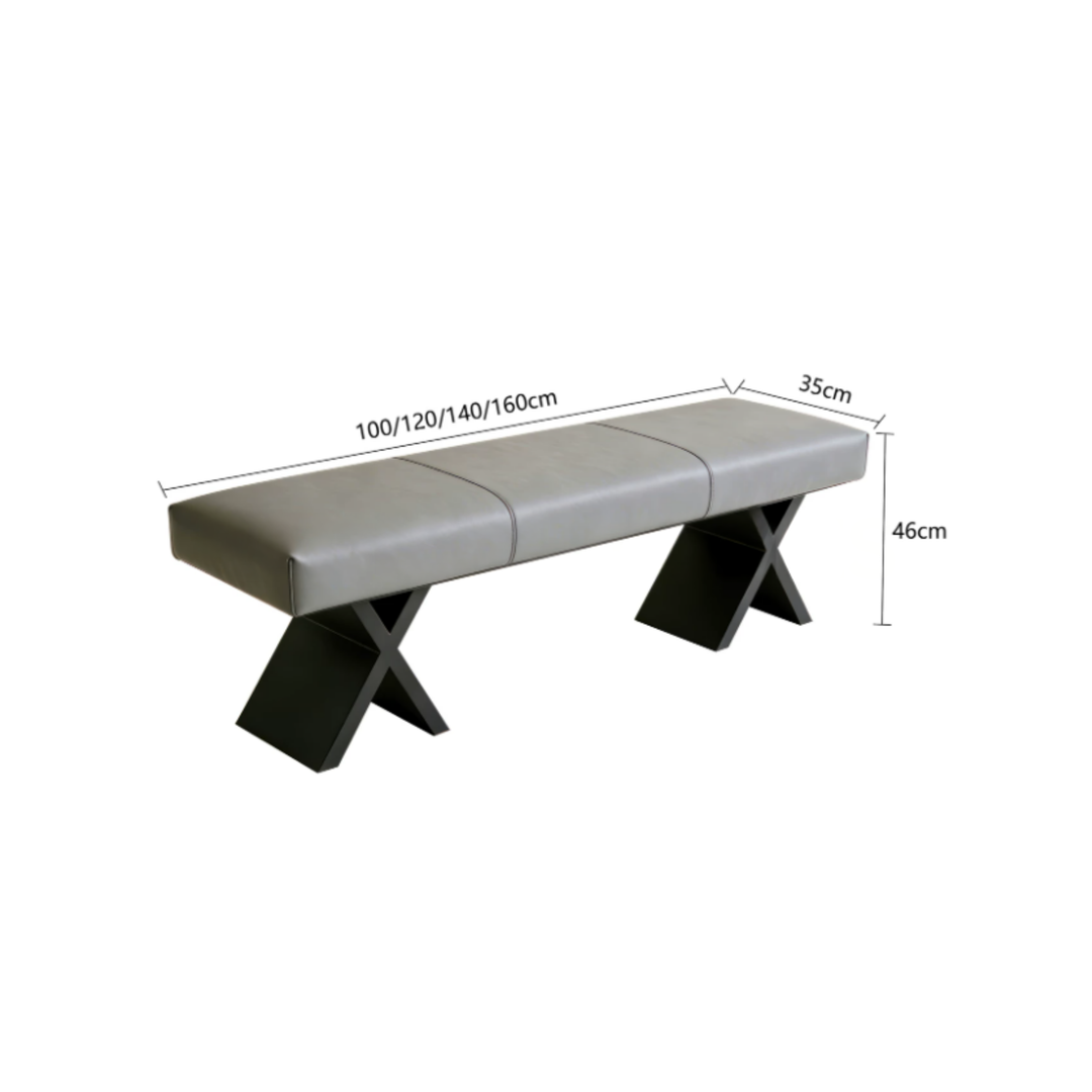 CALVINO Modern Leather Bench - Cassa Haus Singapore