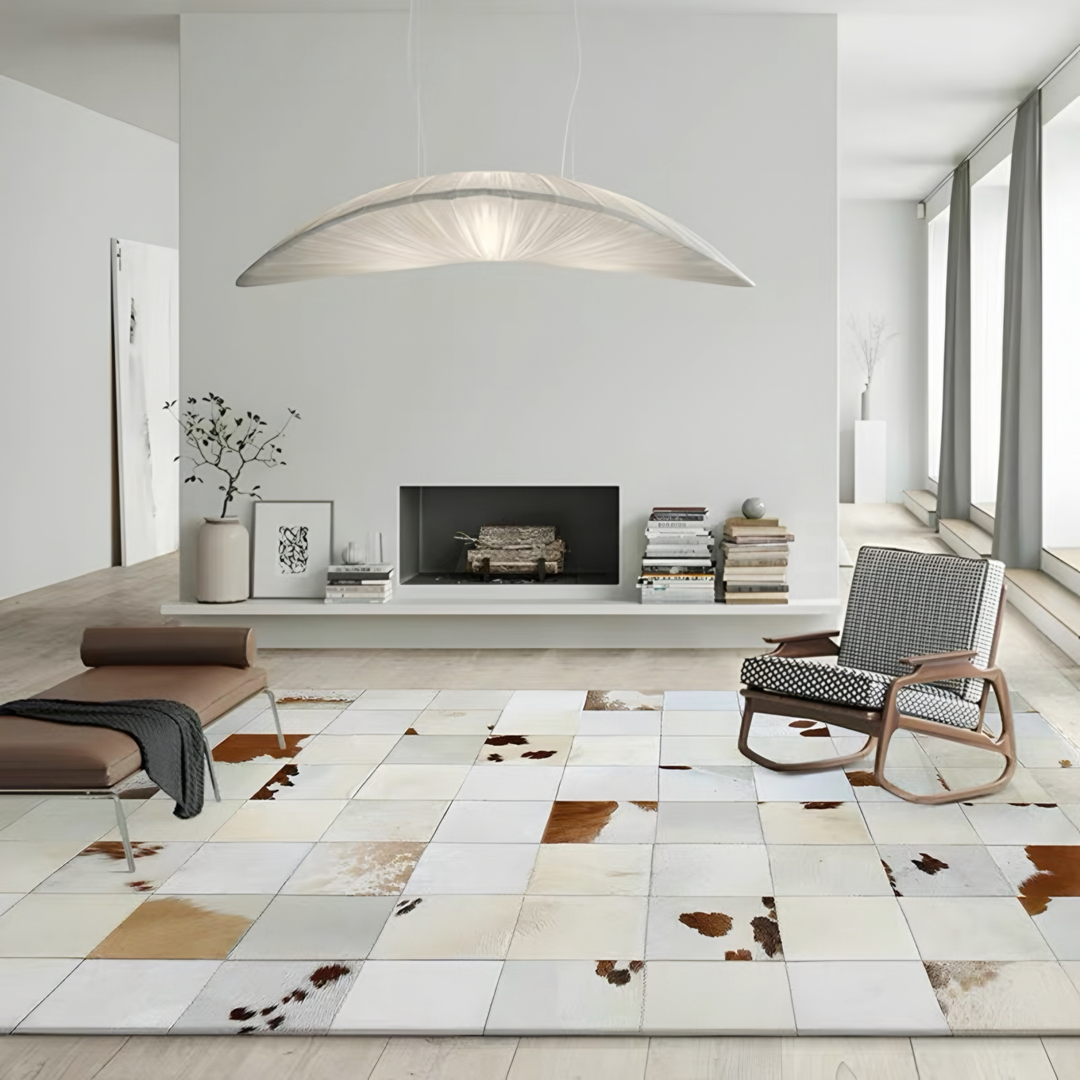 AVELITHRA Modern Cowhide Leather Rug - Cassa Haus Singapore