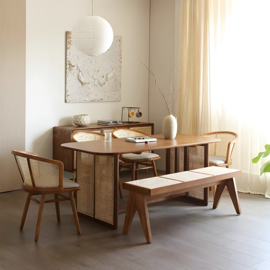 RATTANCOURT Modern Solid Wood Dining Table
