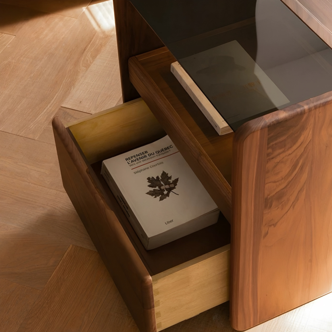 LOREN Modern Solid Wood Smart Bedside Table
