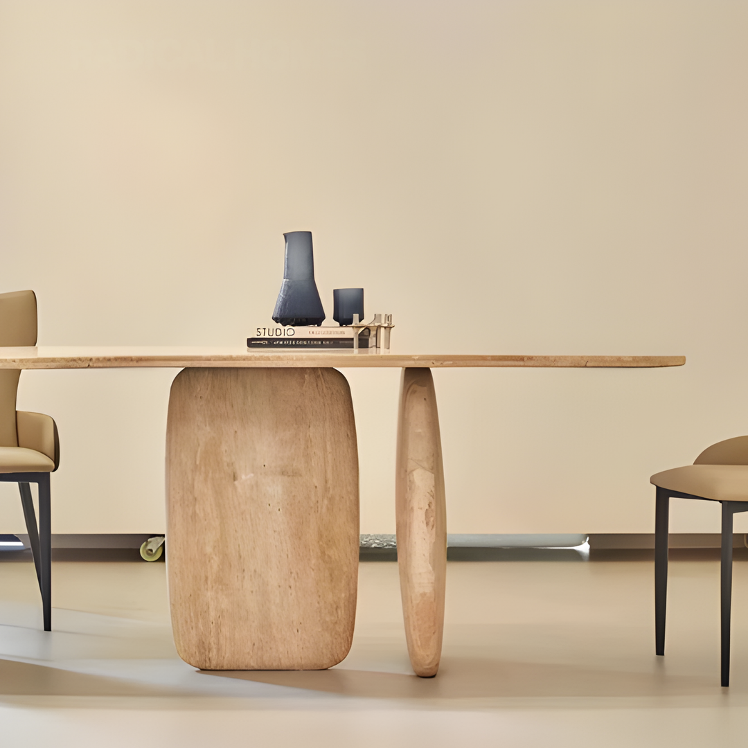 TERRANE Modern Travertine Dining Table
