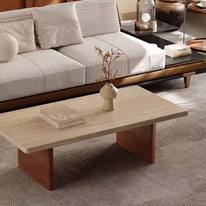 KASSEL Modern Travertine Coffee Table