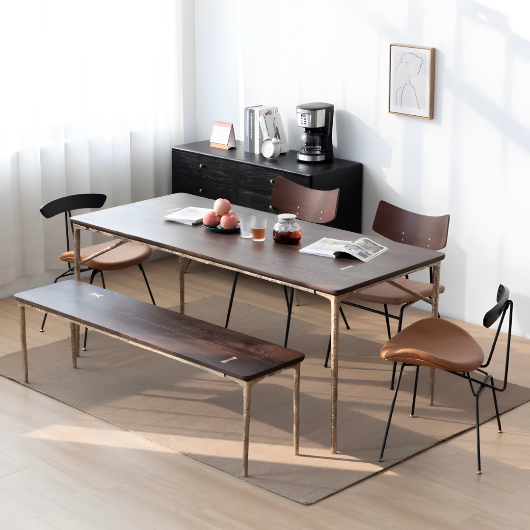 GILDEDGE Mid Century Solid Wood Dining Table