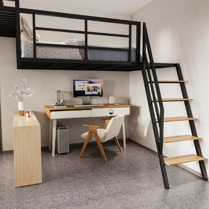 HIKO Modern Loft Bedframe With Storage - Cassa Haus Singapore