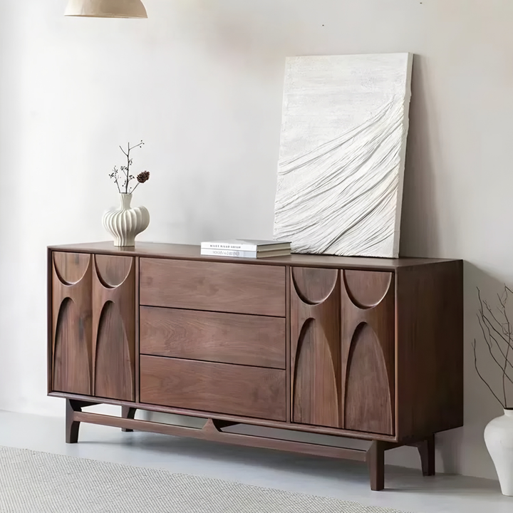 ARCOVEN Rustic Walnut Wood Sideboard