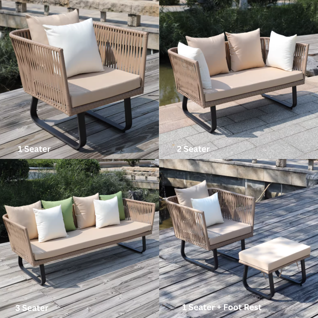 VELQORIS Modern Rattan Outdoor Sofa