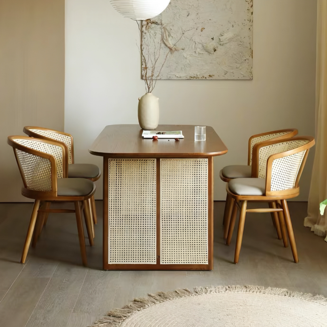 RATTANCOURT Modern Solid Wood Dining Table