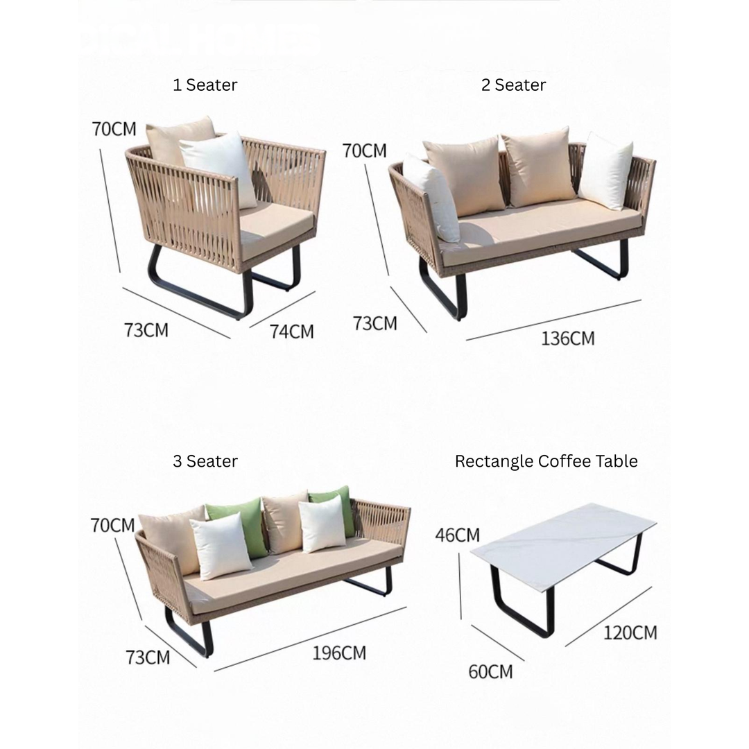 VELQORIS Modern Rattan Outdoor Sofa