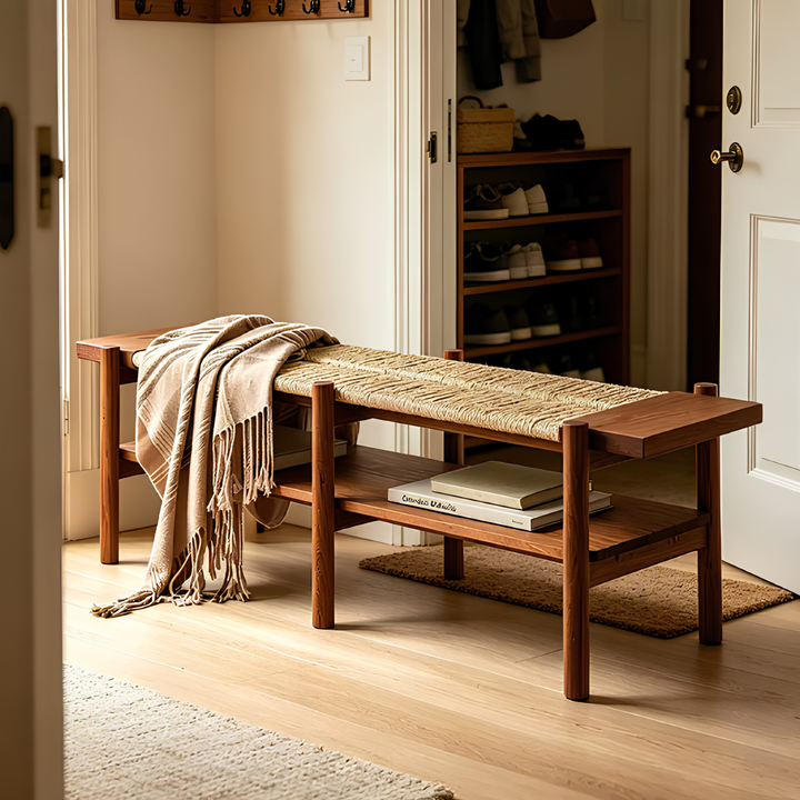 AUREVIA Rustic Rattan Bench - Cassa Haus Singapore