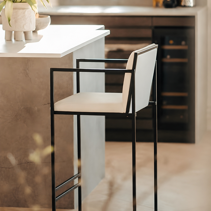 CAVIRO Modern Leather Bar Stool - Cassa Haus Singapore