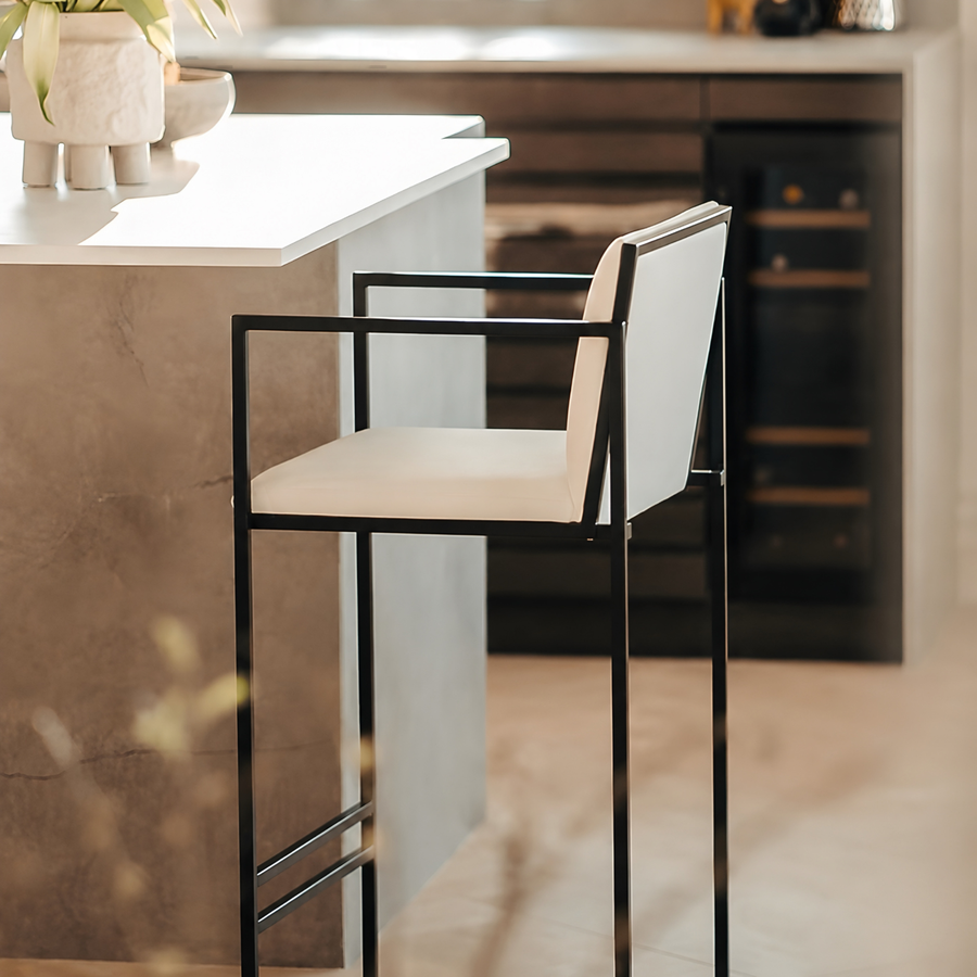 CAVIRO Modern Leather Bar Stool - Cassa Haus Singapore
