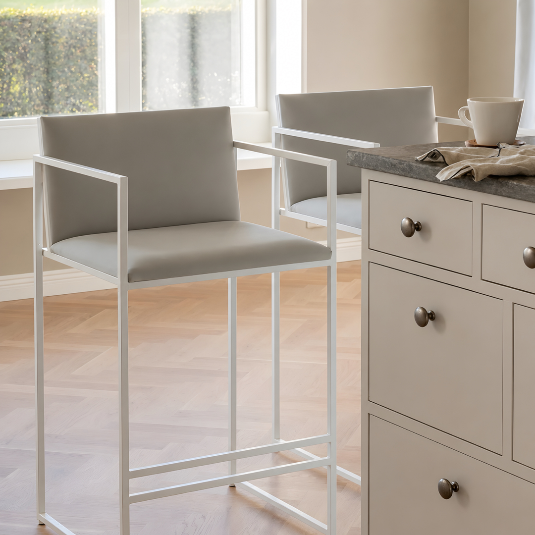CAVIRO Modern Leather Bar Stool - Cassa Haus Singapore