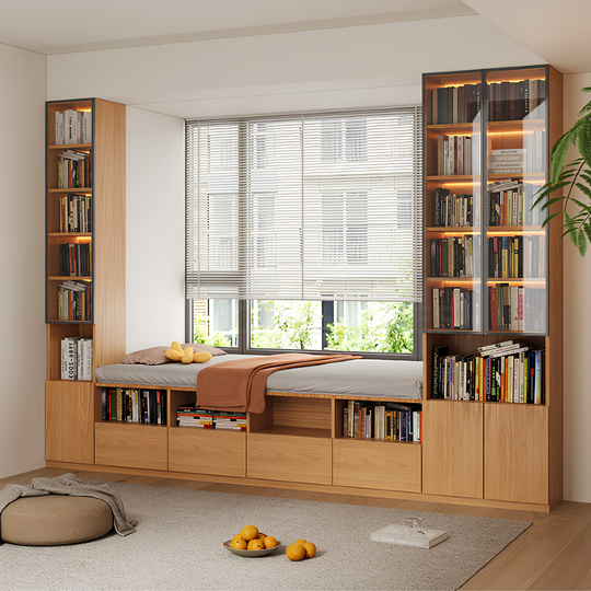 BOSKI Modern Solid Wood Baywindow Ottoman & Cabinet - Cassa Haus Singapore