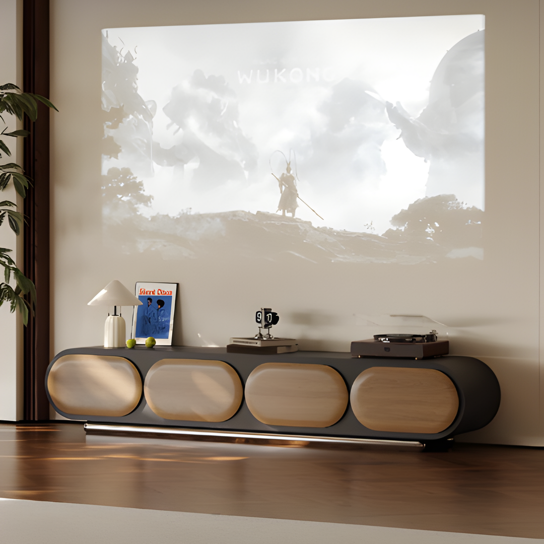 ELVORIN Modern Solid Wood TV Console
