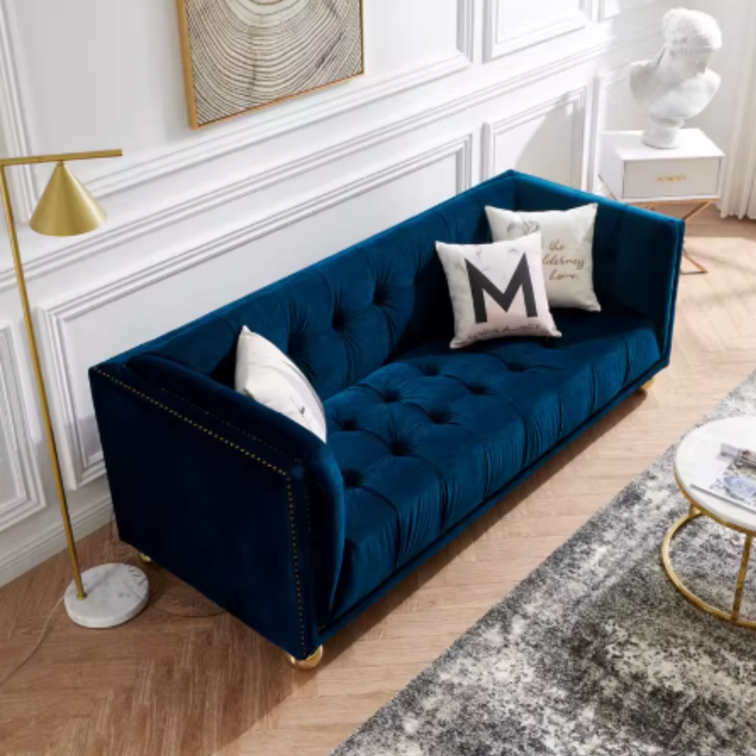 MORVETTA Victoria Tufted Velvet Sofa