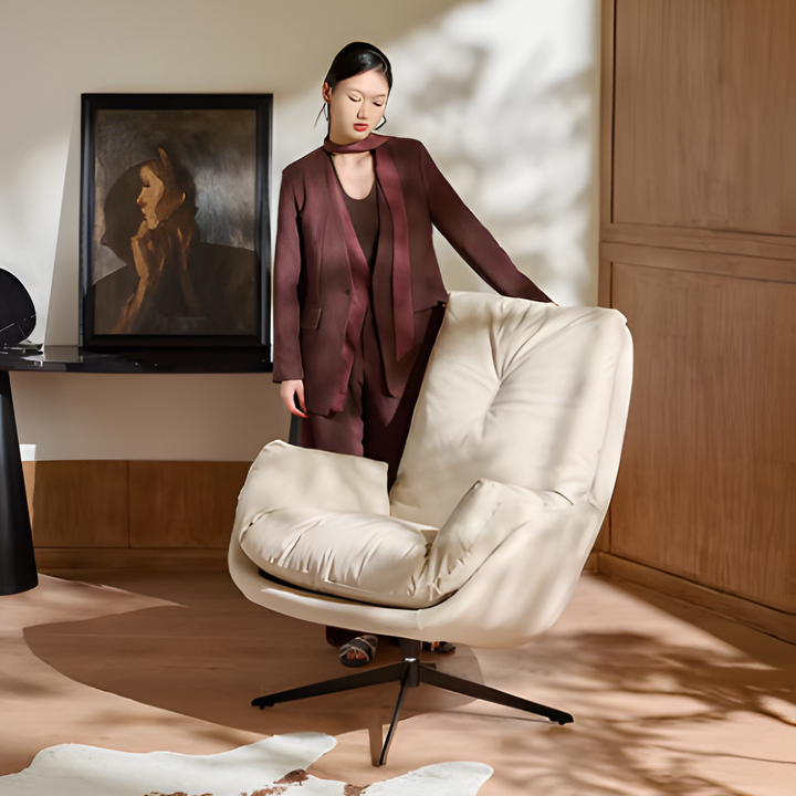 QAVRIK Modern Scratch Proof Leather Lounge Chair