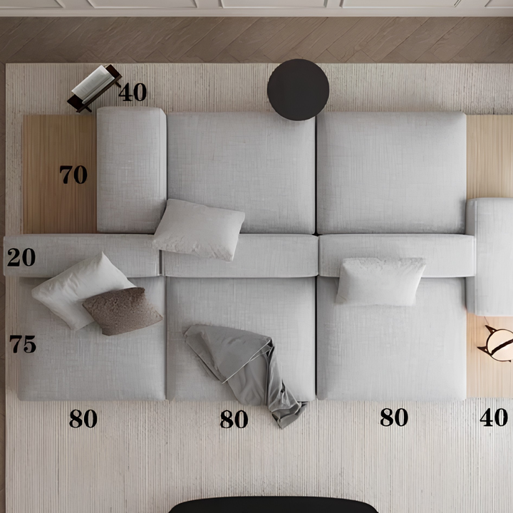PELDRIN Minimalist Double-Sided Fabric Sofa