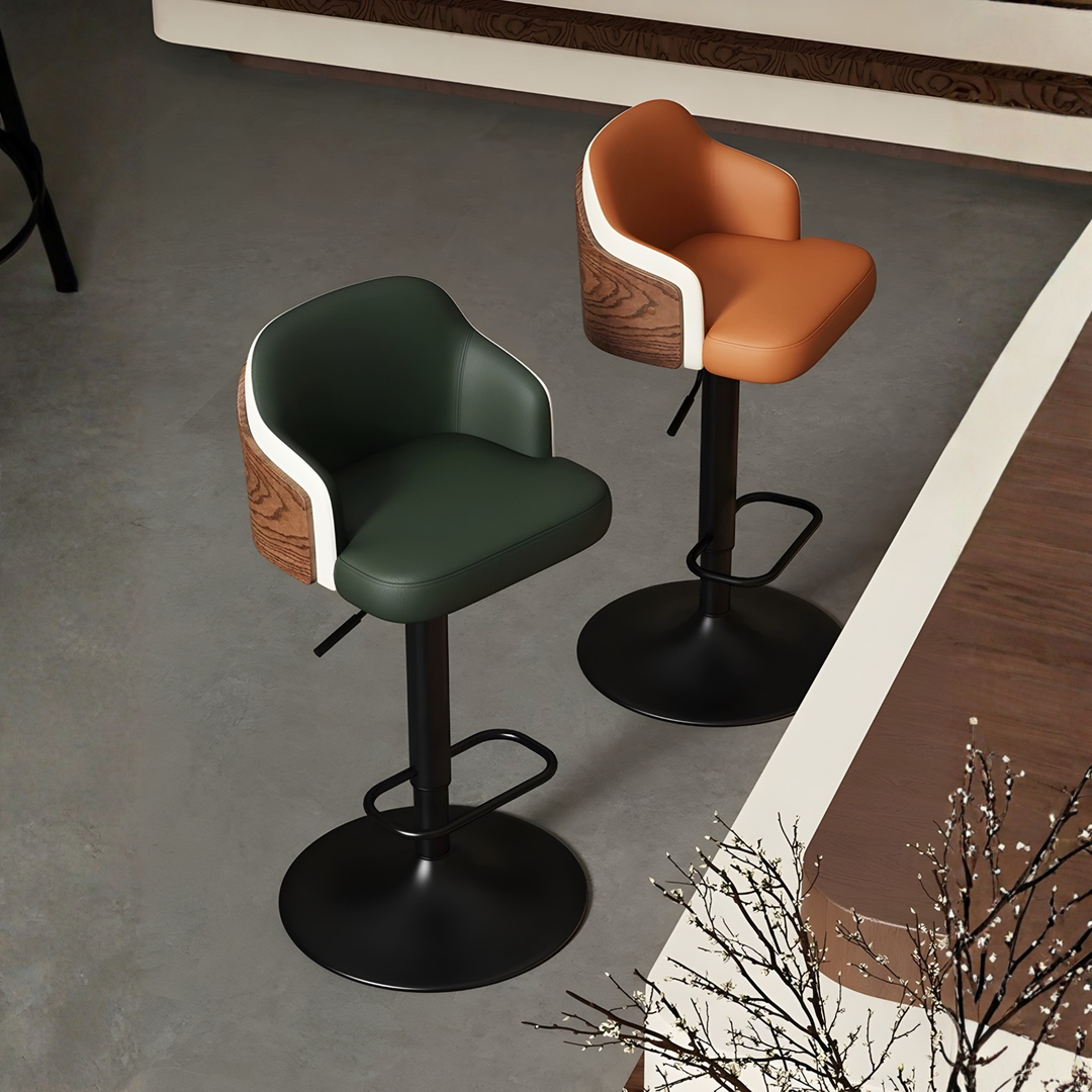 QUELVANO Modern Leather Bar Stool