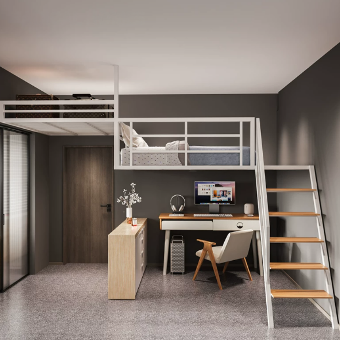 HIKO Modern Loft Bedframe With Storage - Cassa Haus Singapore