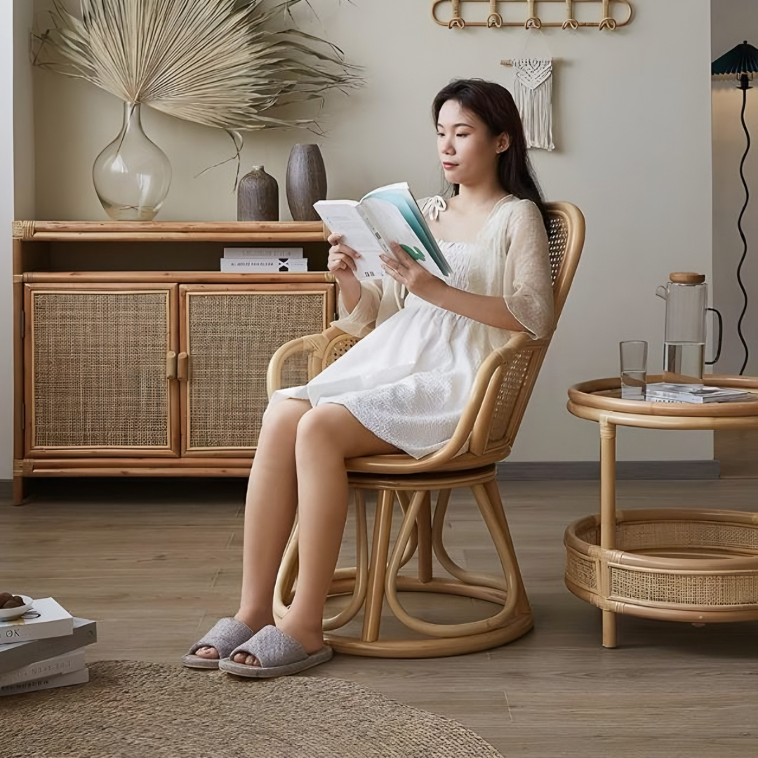 FLORENCE Vintage Rattan Armchair - Cassa Haus Singapore
