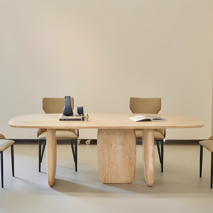 TERRANE Modern Travertine Dining Table