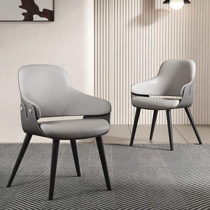 DOMINIC Modern Leather Dining Chair - Cassa Haus Singapore