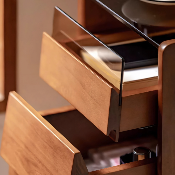 MORVEN Modern Solid Wood Bedside Table
