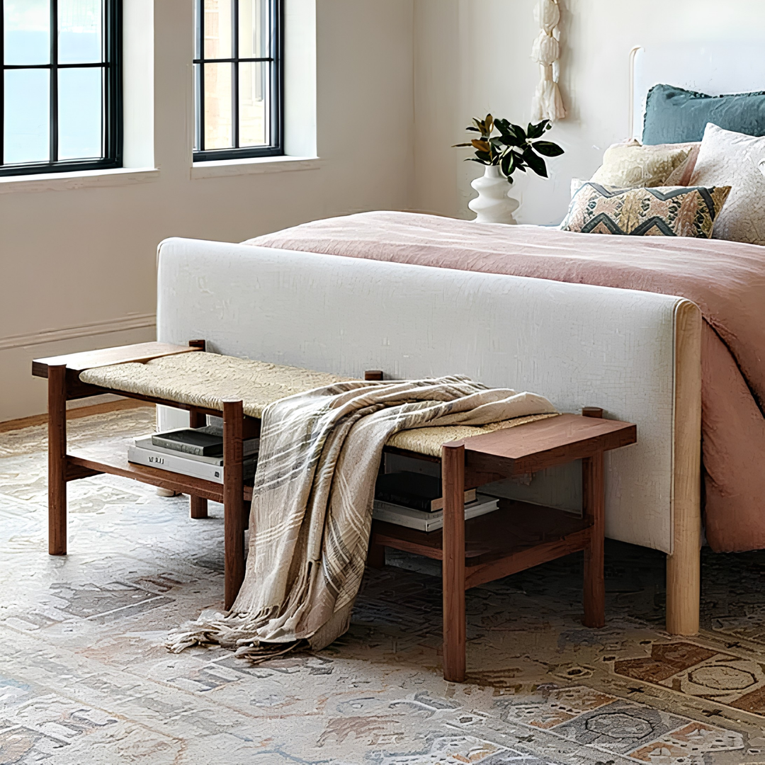 AUREVIA Rustic Rattan Bench - Cassa Haus Singapore