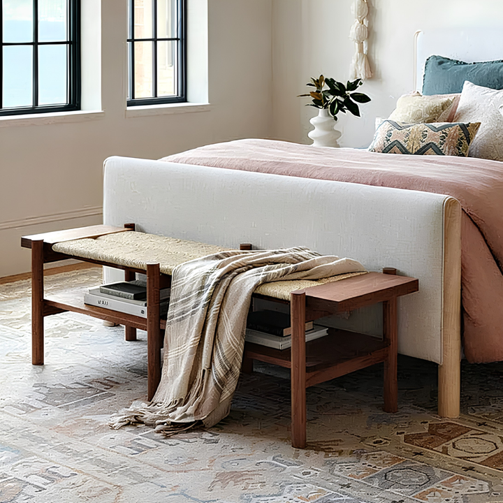 AUREVIA Rustic Rattan Bench - Cassa Haus Singapore