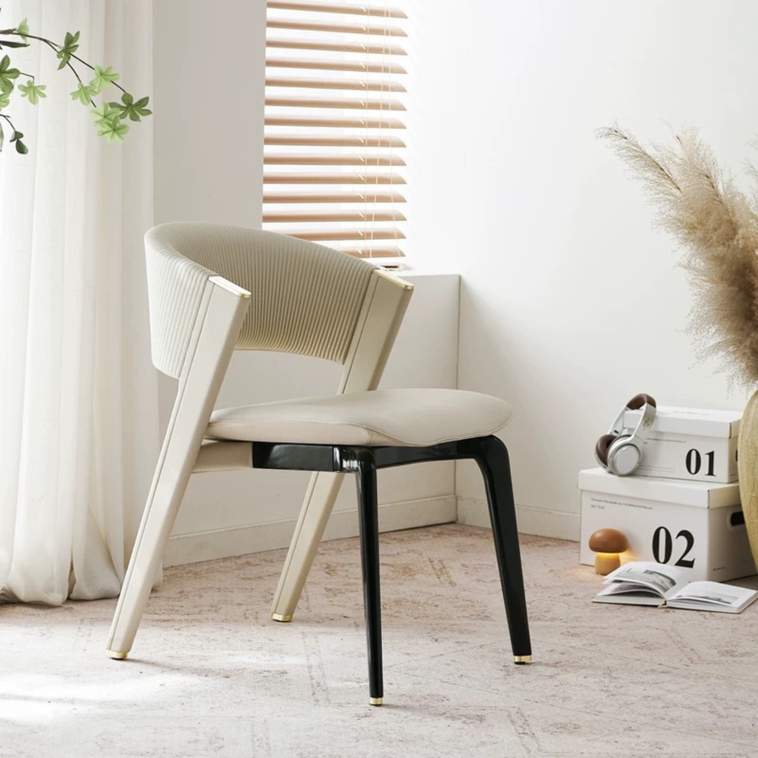 VARELIS Modern Leather Dining Chair - Cassa Haus Singapore