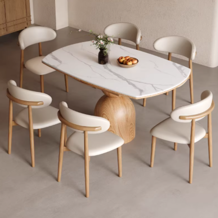 ELAN Modern Sintered Stone Extendable Round Dining Table
