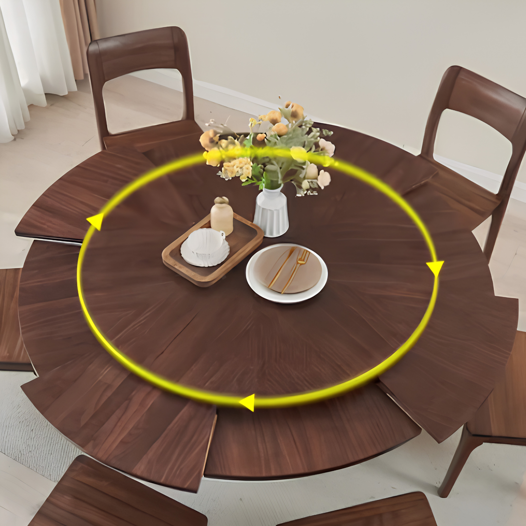 REVOLVE Modern Extendable Solid Wood Round Dining Table