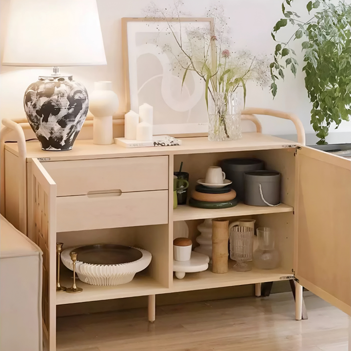PEONIA Modern Solid Wood Tall Cabinet