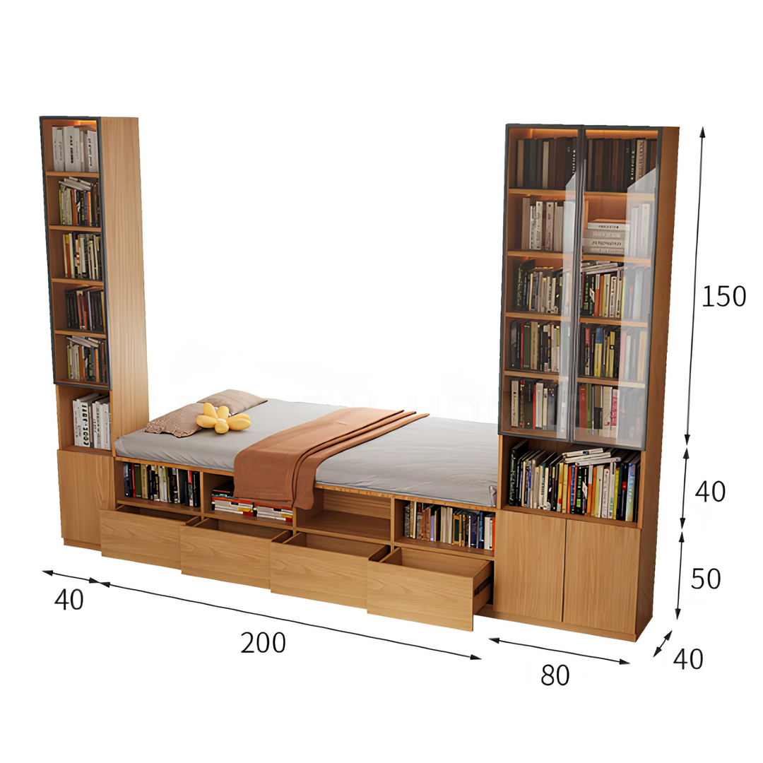 BOSKI Modern Solid Wood Baywindow Ottoman & Cabinet