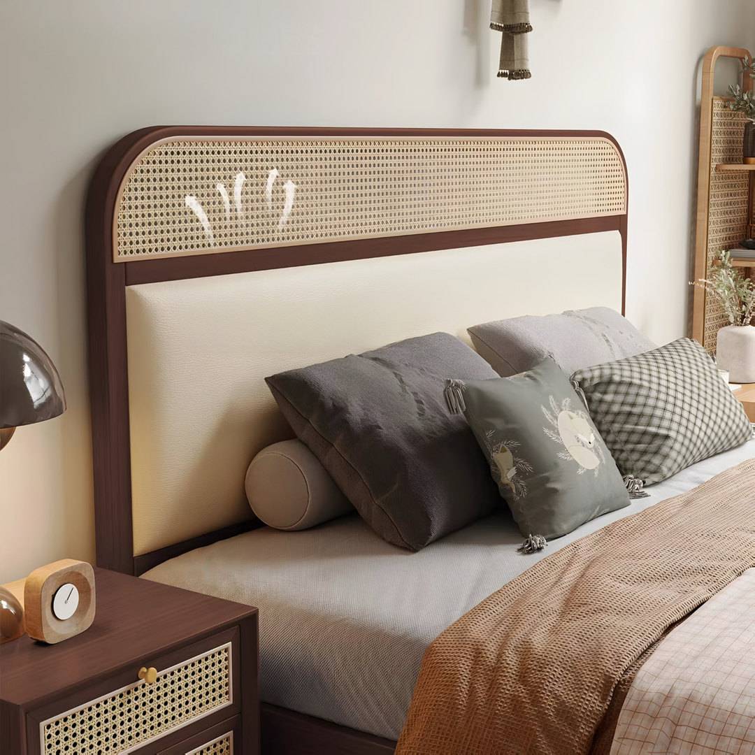 AUDREY Rustic Rattan Bedframe - Cassa Haus Singapore