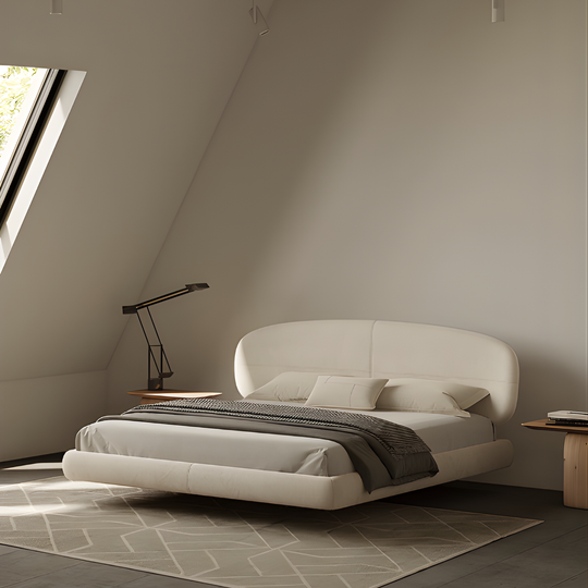 KORA Minimalist Floating Fabric Bedframe - Cassa Haus Singapore
