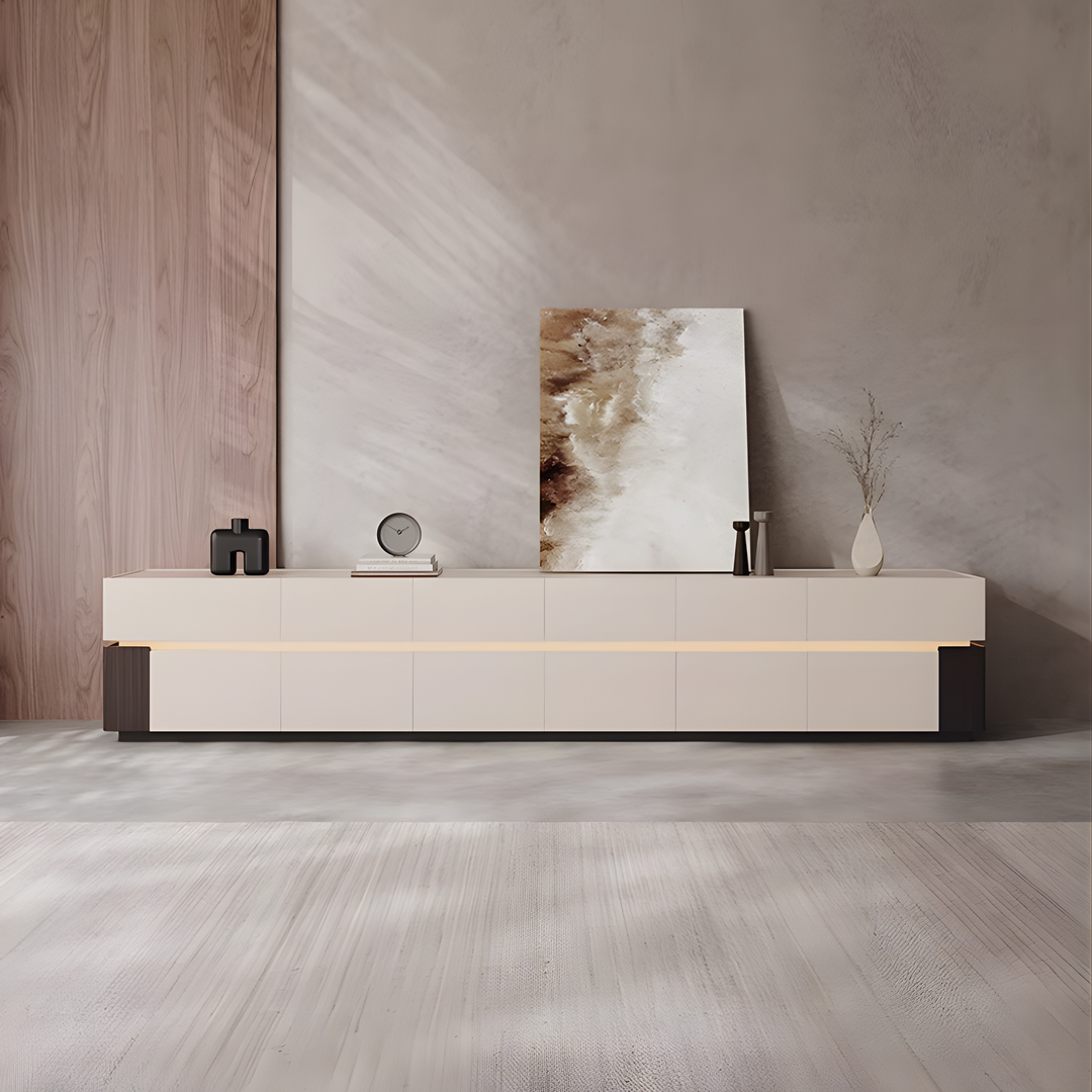 LUMIVAR Modern Solid Wood LED TV Console - Cassa Haus Singapore