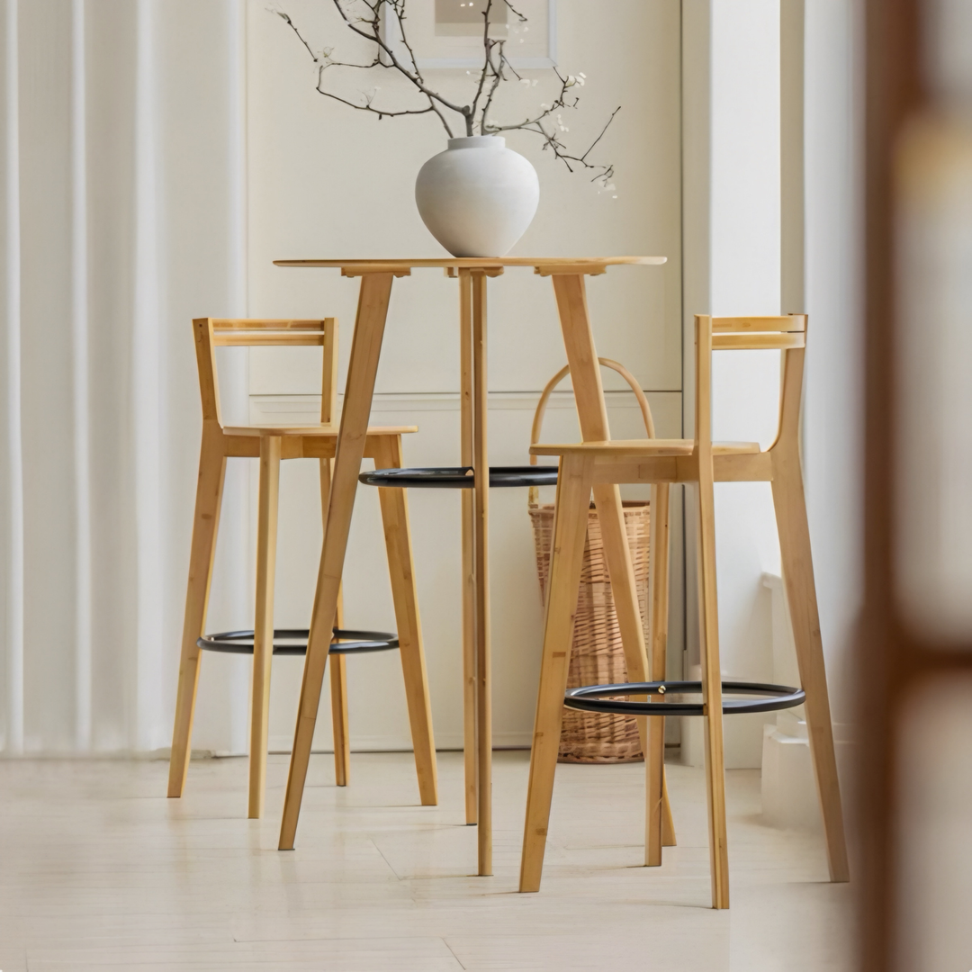 OLVESSA Modern Round Bar Table & Chairs