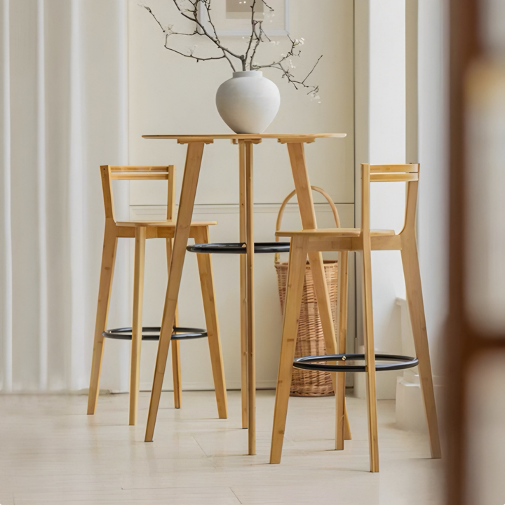 OLVESSA Modern Round Bar Table & Chairs