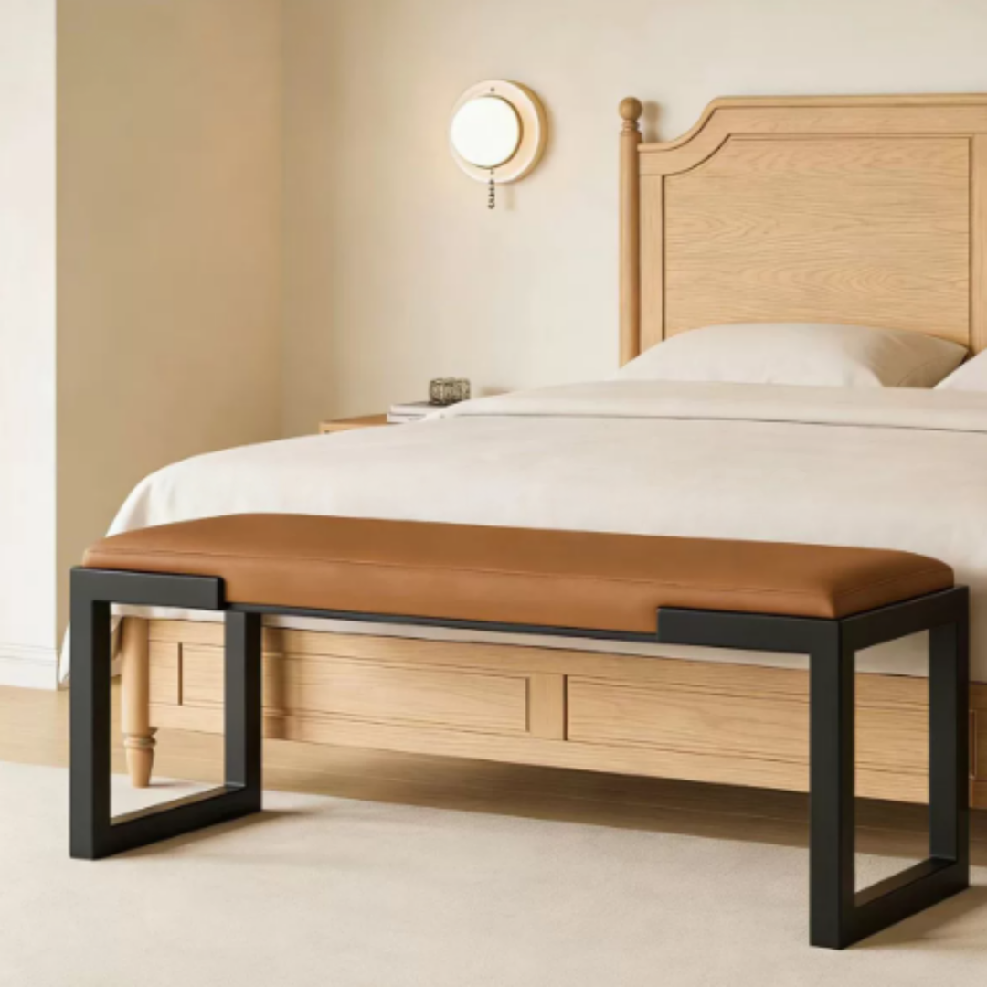 VARENO Modern Leather Bench - Cassa Haus Singapore