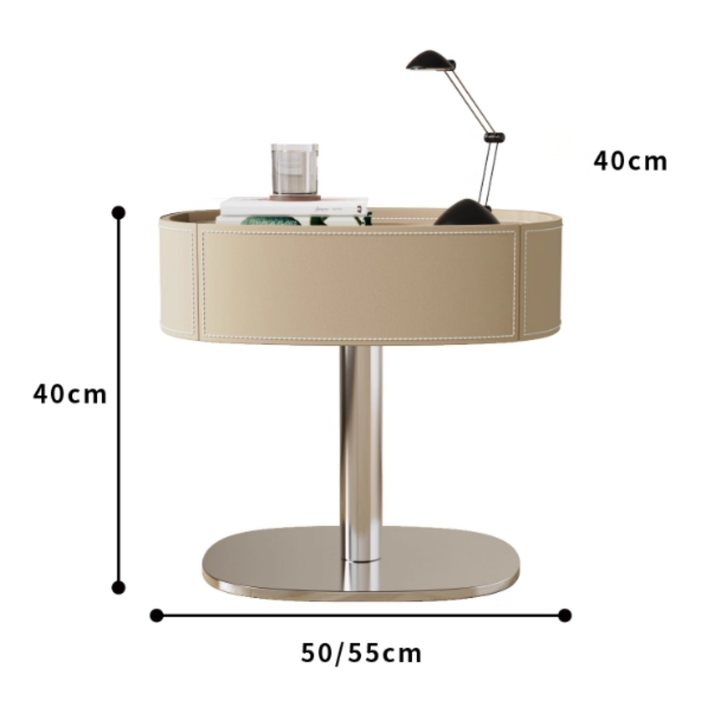 ZEVANI Modern Leather Bedside Table