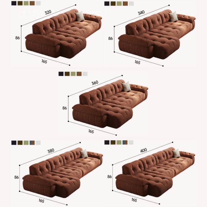 ESTRON Adjustable Backrest Fabric Sofa