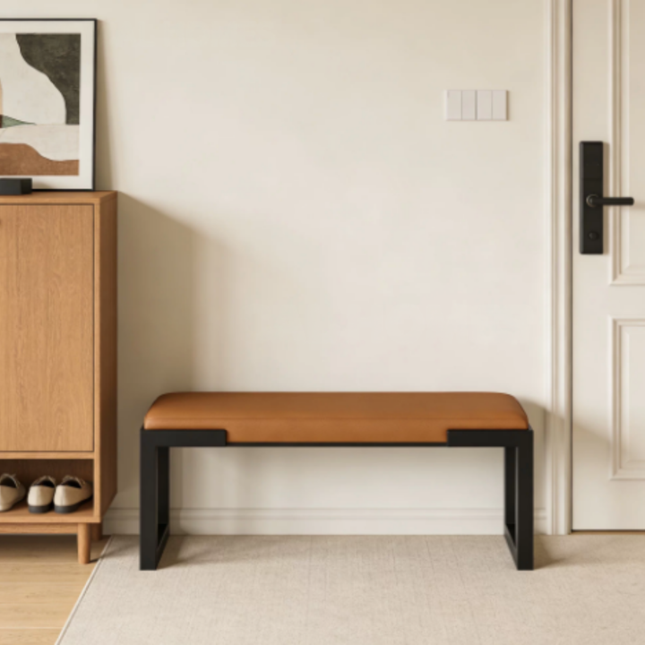 VARENO Modern Leather Bench - Cassa Haus Singapore