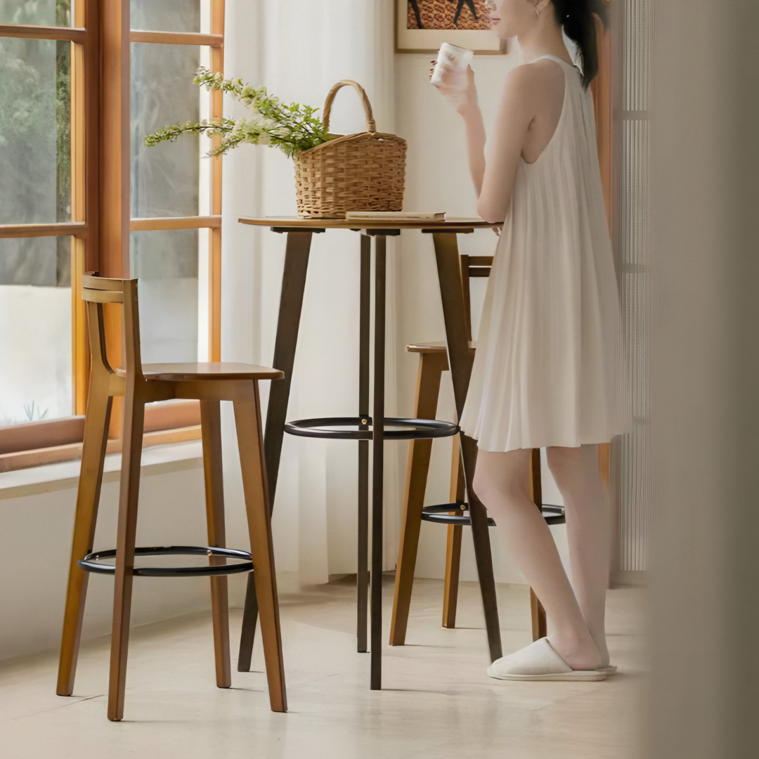 OLVESSA Modern Round Bar Table & Chairs