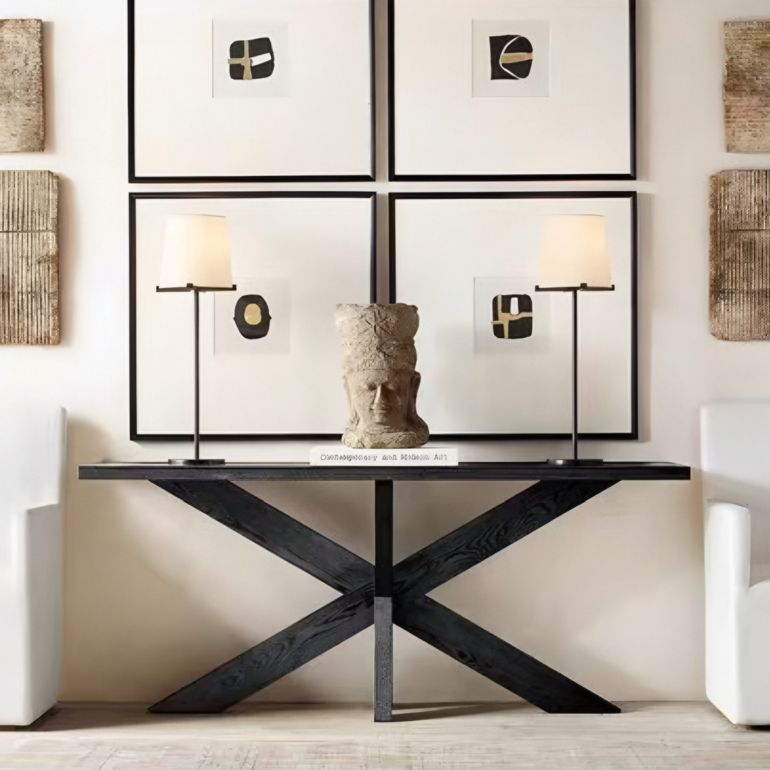TRUSSEN Modern Solid Wood Console Table - Cassa Haus Singapore