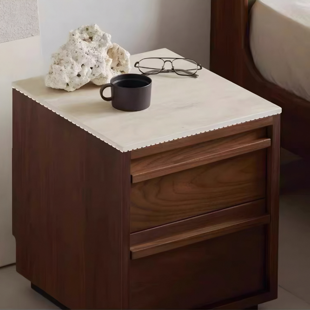 TAVEN Modern Solid Wood Bedside Table
