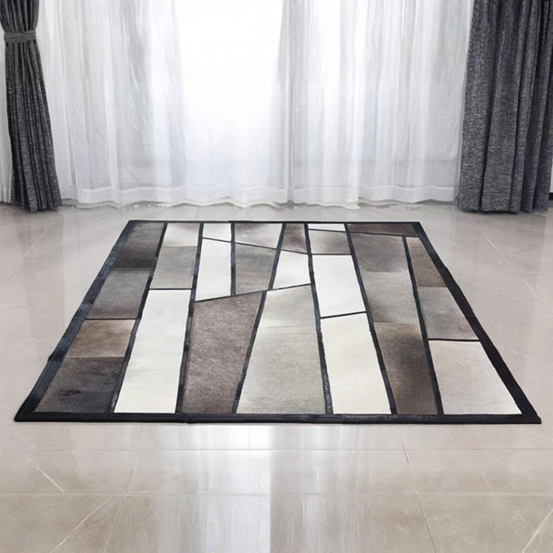 PATCH Modern Cowhide Leather Rug - Cassa Haus Singapore