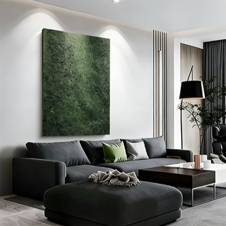 MOSSELYN Modern Textured Moss Canvas Art - Cassa Haus Singapore